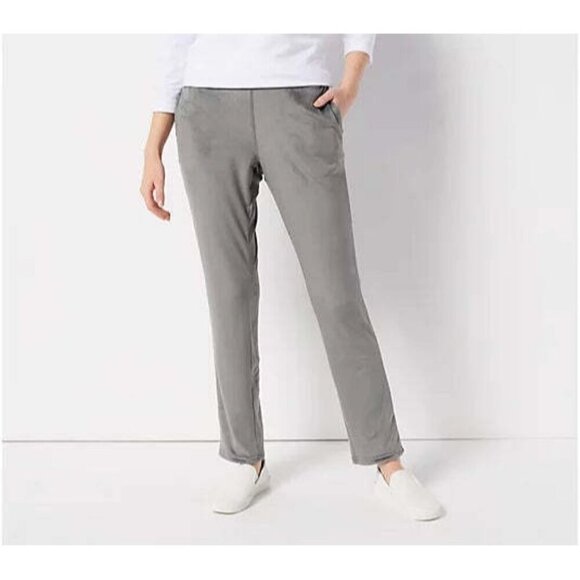 NWT Belle by Kim Gravel Belleour Slim-Leg Pants Sz 2X Graphite Knit Pull On - Picture 1 of 9